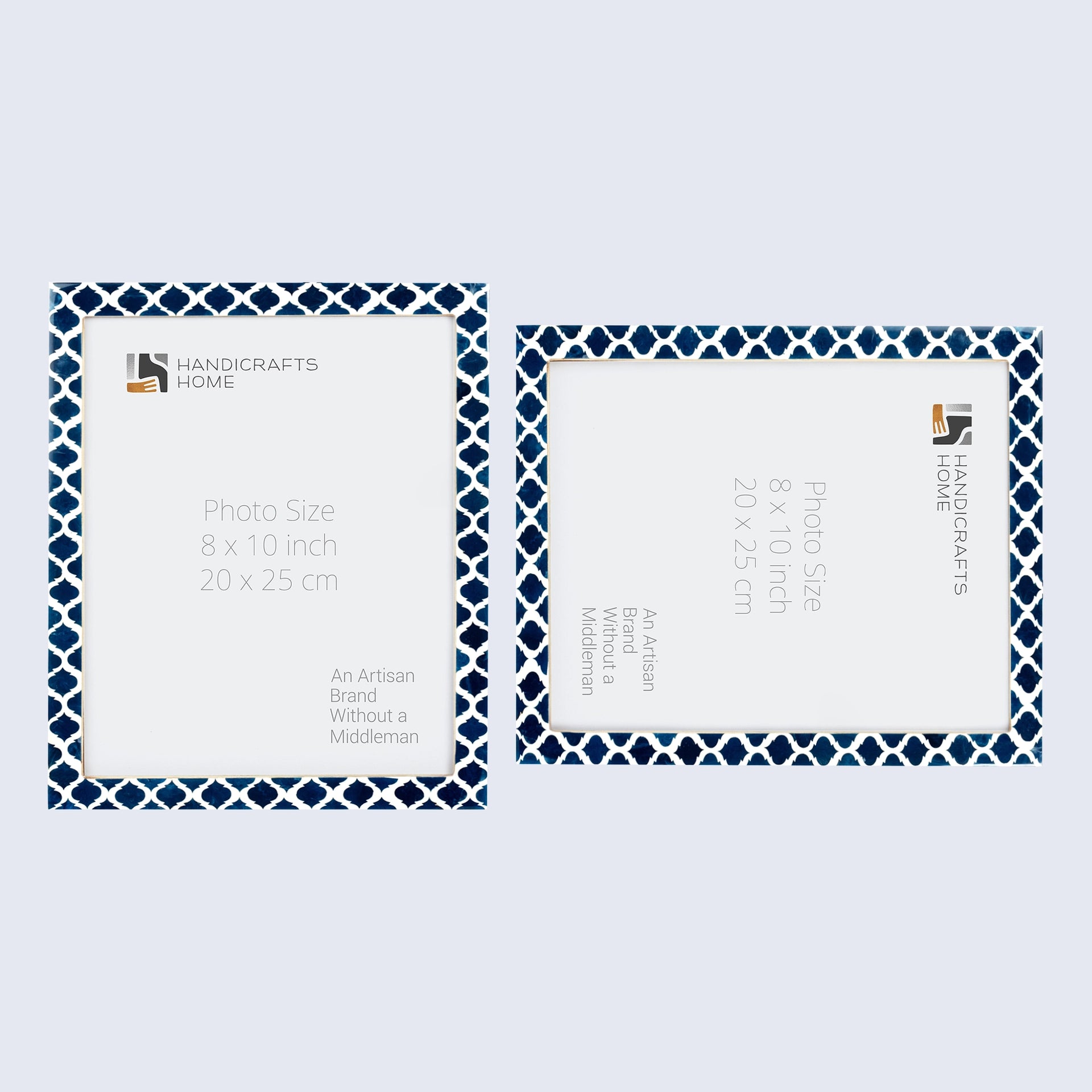 Picture Frames Casablanca Medianoche Pattern Bone & Resin Inlay Collection in 3 Sizes, Pack of 2