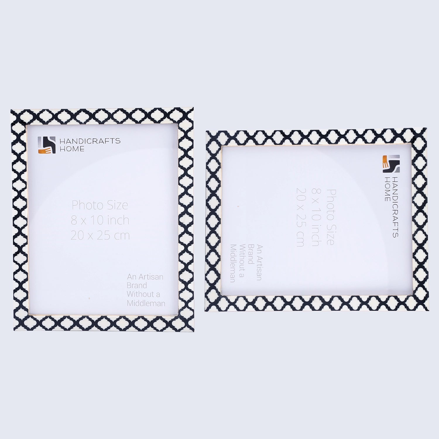 Picture Frames Casablanca Negra Pattern Resin Inlay Collection in 3 Sizes, Pack of 2