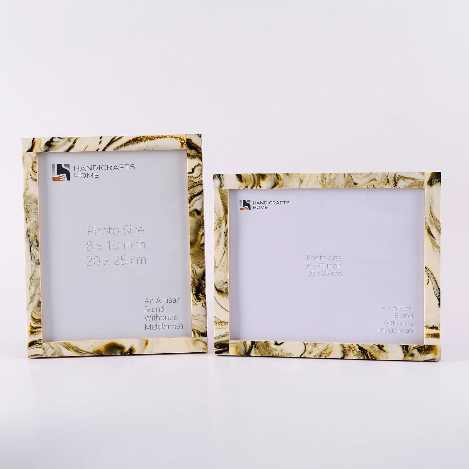 Picture Frames Deco Marble Pattern Resin Inlay Collection in 3 Sizes, Pack of 2