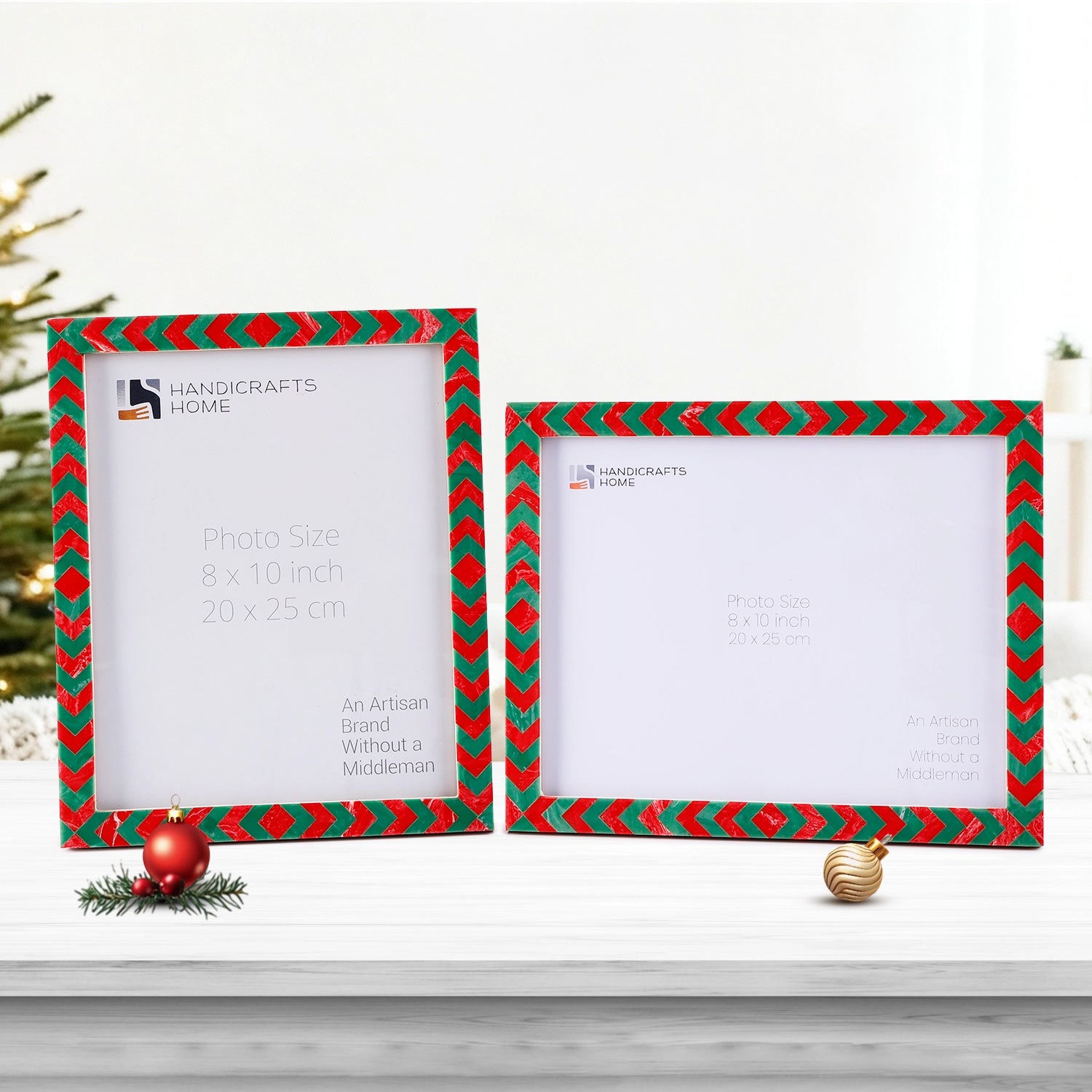 Picture Frames Lisbon Gems Pattern Resin Inlay Collection in 3 Sizes, Pack of 2