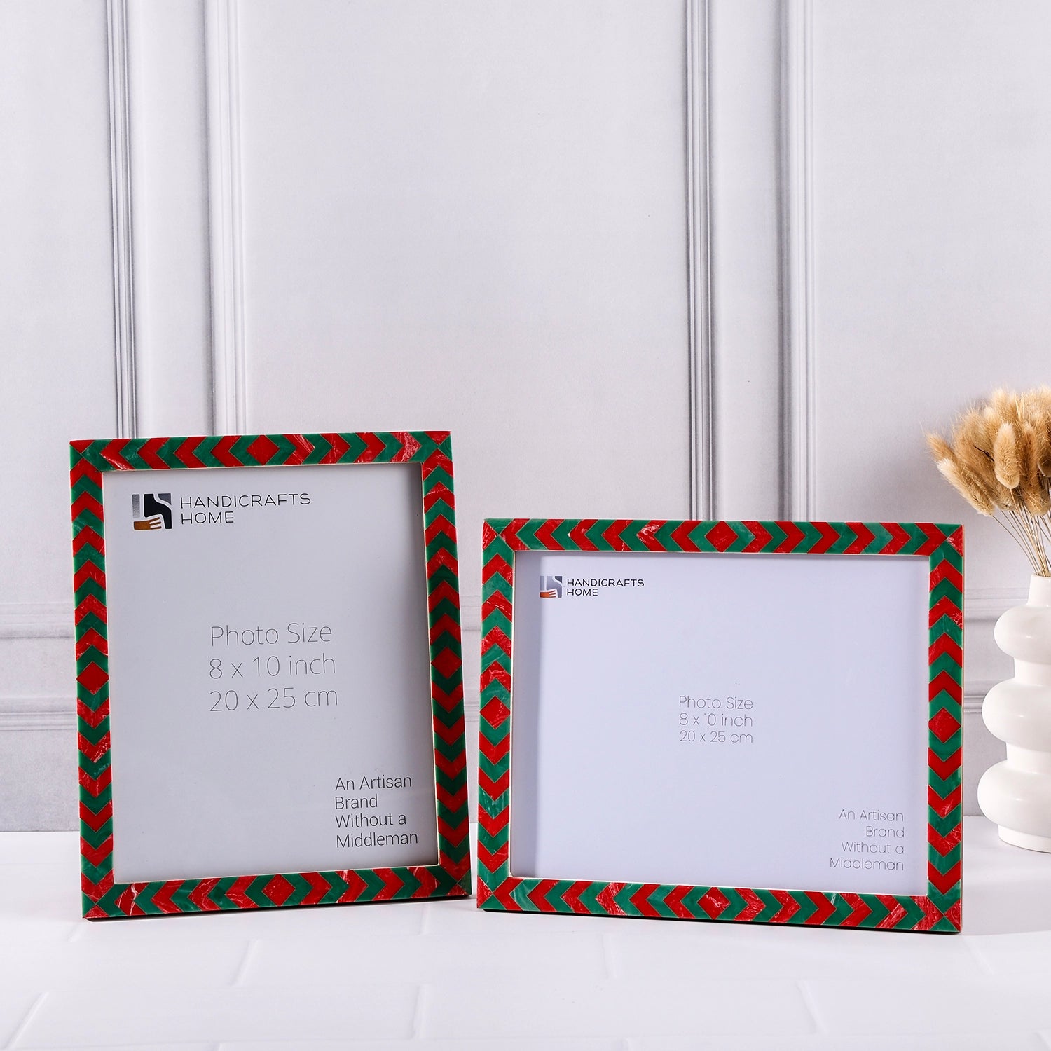 Picture Frames Lisbon Gems Pattern Resin Inlay Collection in 3 Sizes, Pack of 2