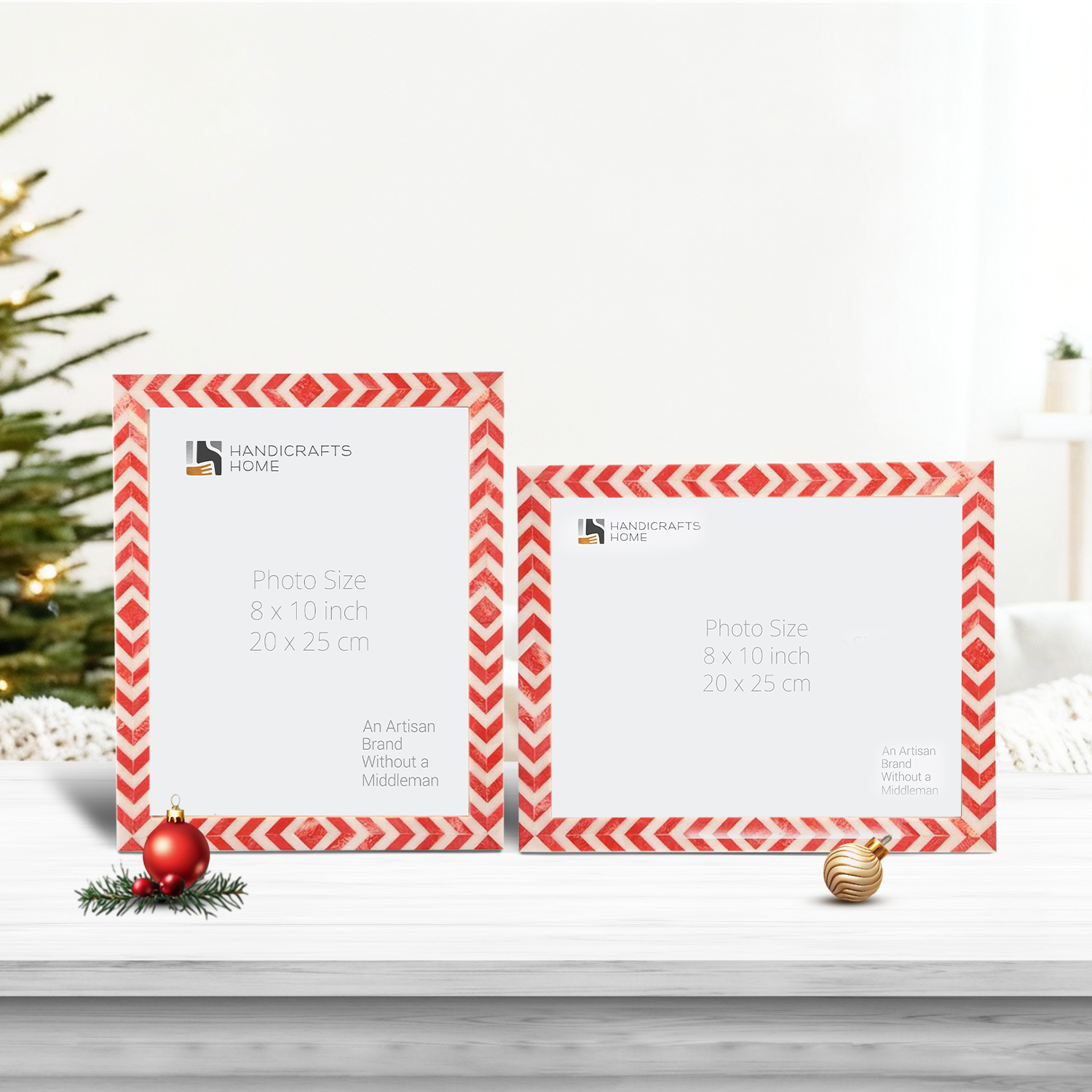 Picture Frames Lisbon Piri Pattern Resin Inlay Collection, 8"x10", Pack of 2