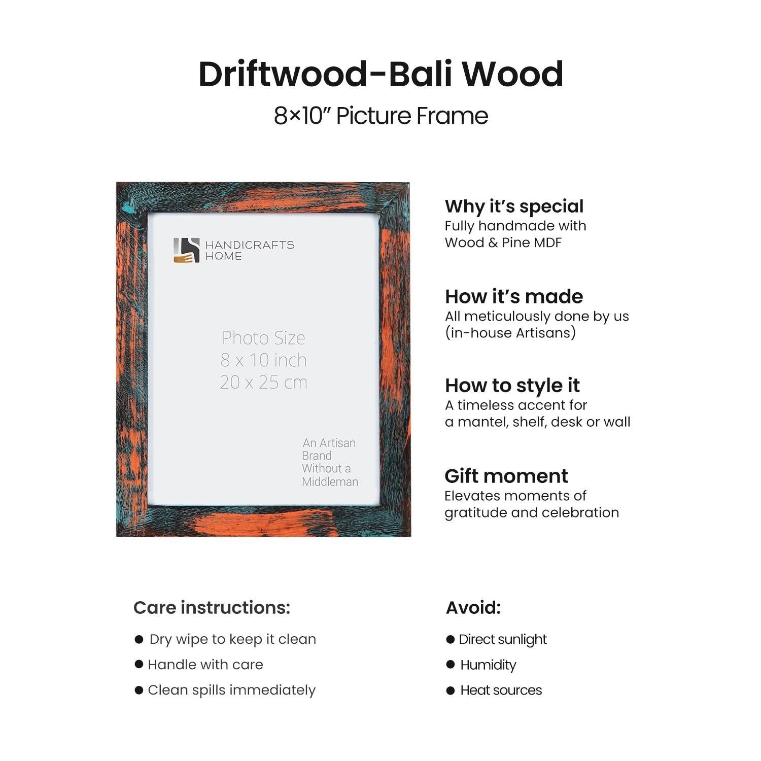 Picture Frame Driftwood Bali Wooden Collection Vintage Home Decor