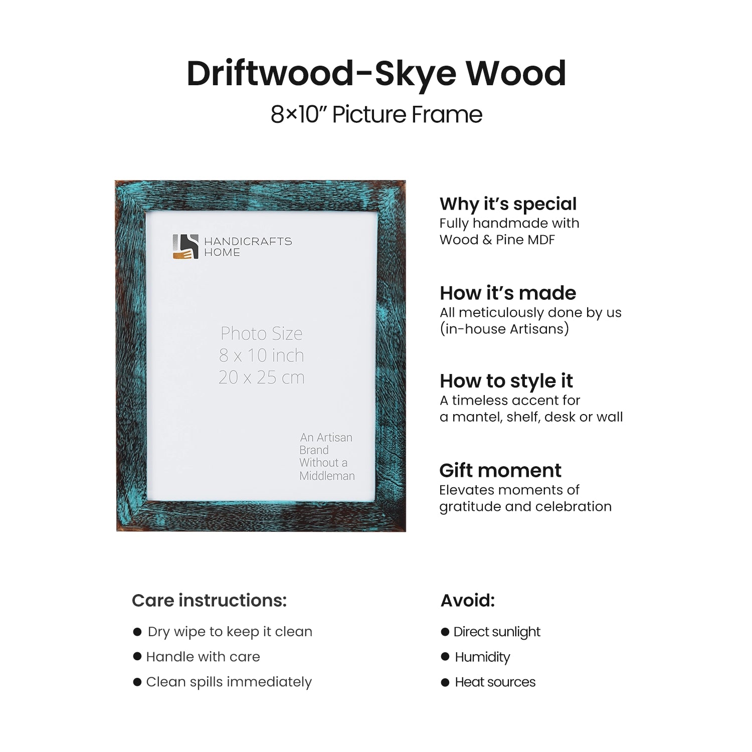 Driftwood Wood Picture Frame Photo Frame 4x6 5x7 8x10 - 3 Colors