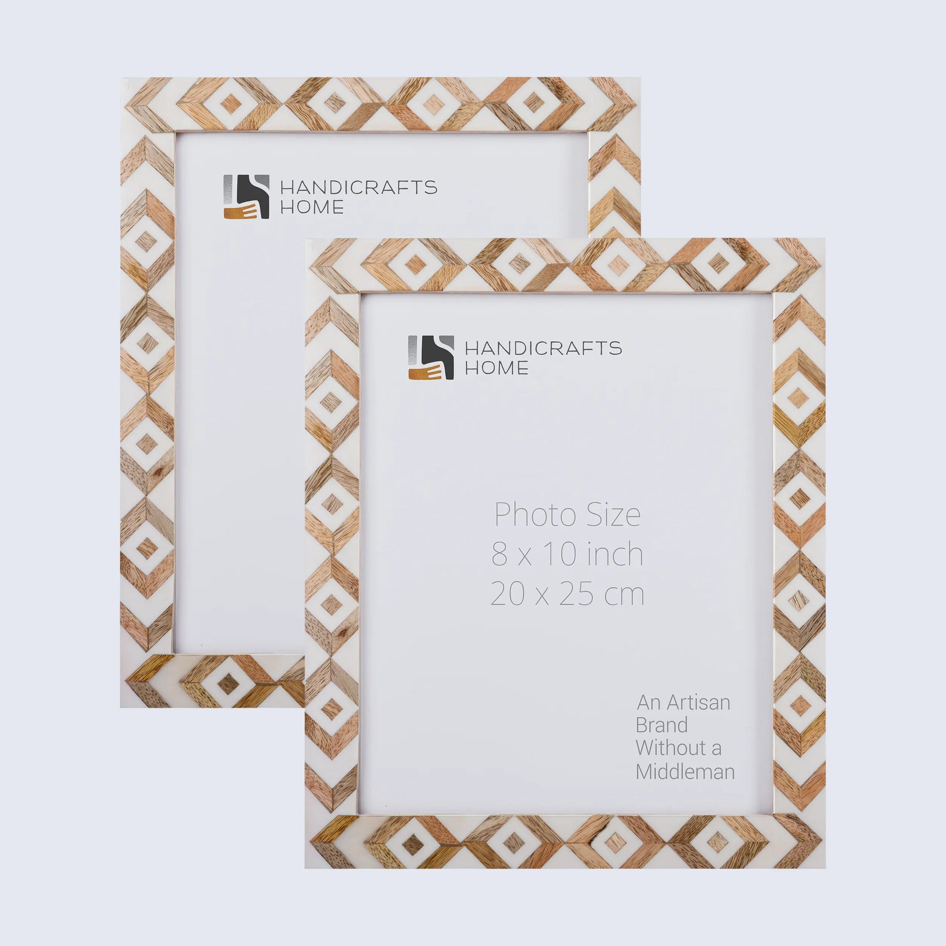Picture Frames Marquet Array Pattern Resin Inlay Collection in 3 Sizes, Pack of 2
