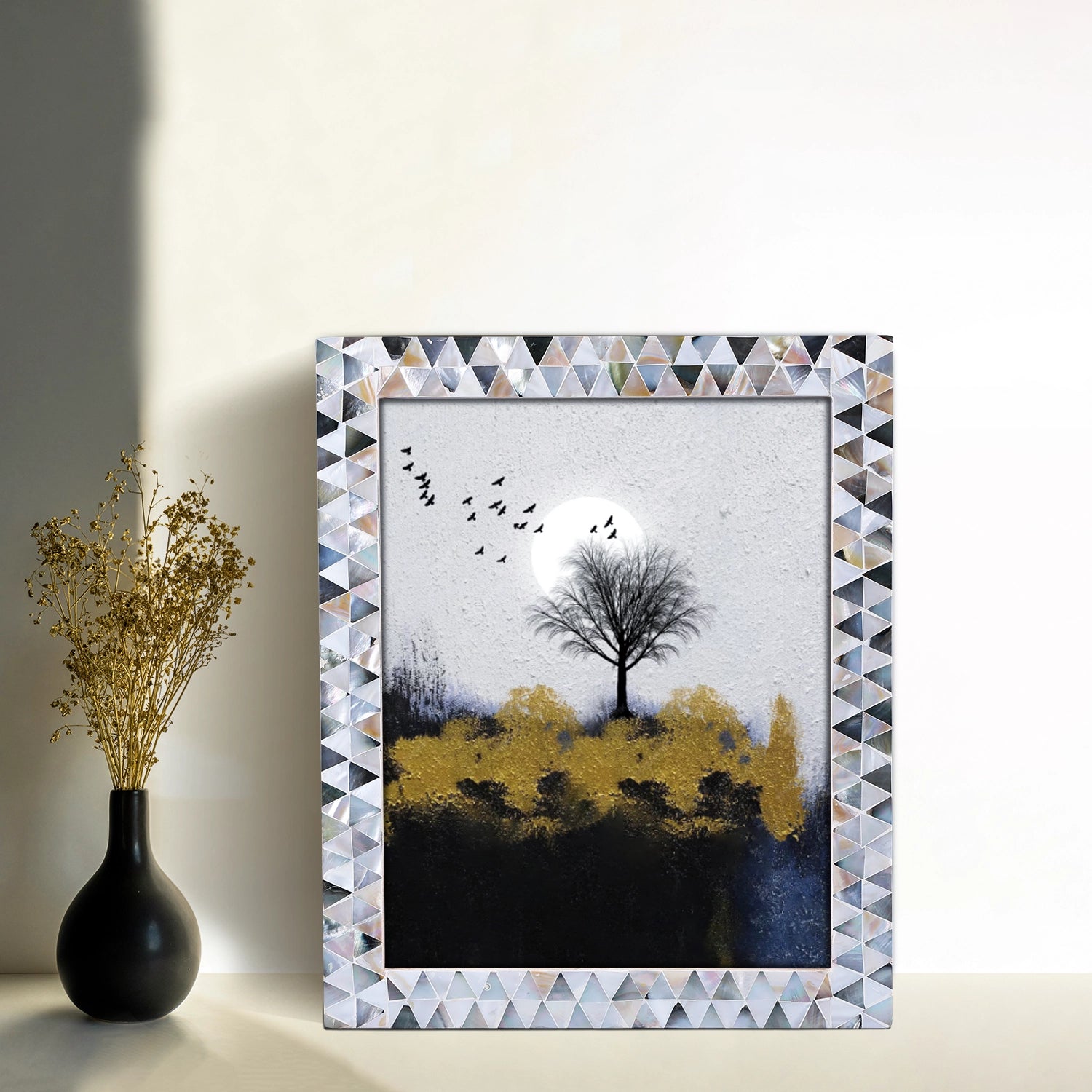 Picture Frames Pearlescent Abyss Pattern Mother of Pearl Collection in 3 Sizes