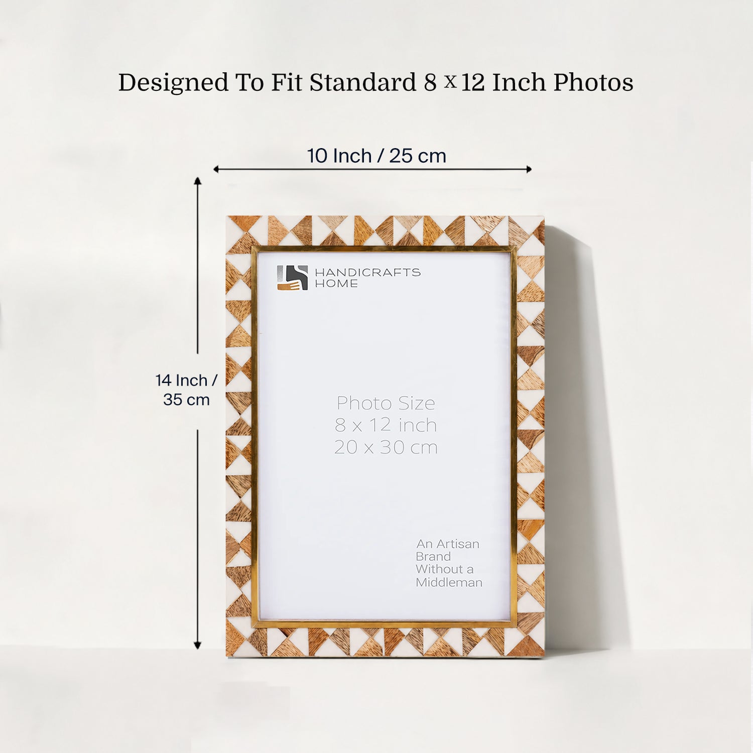 Pre-Order Wood & Resin Inlay Halo Ivory Picture Frame 8x12