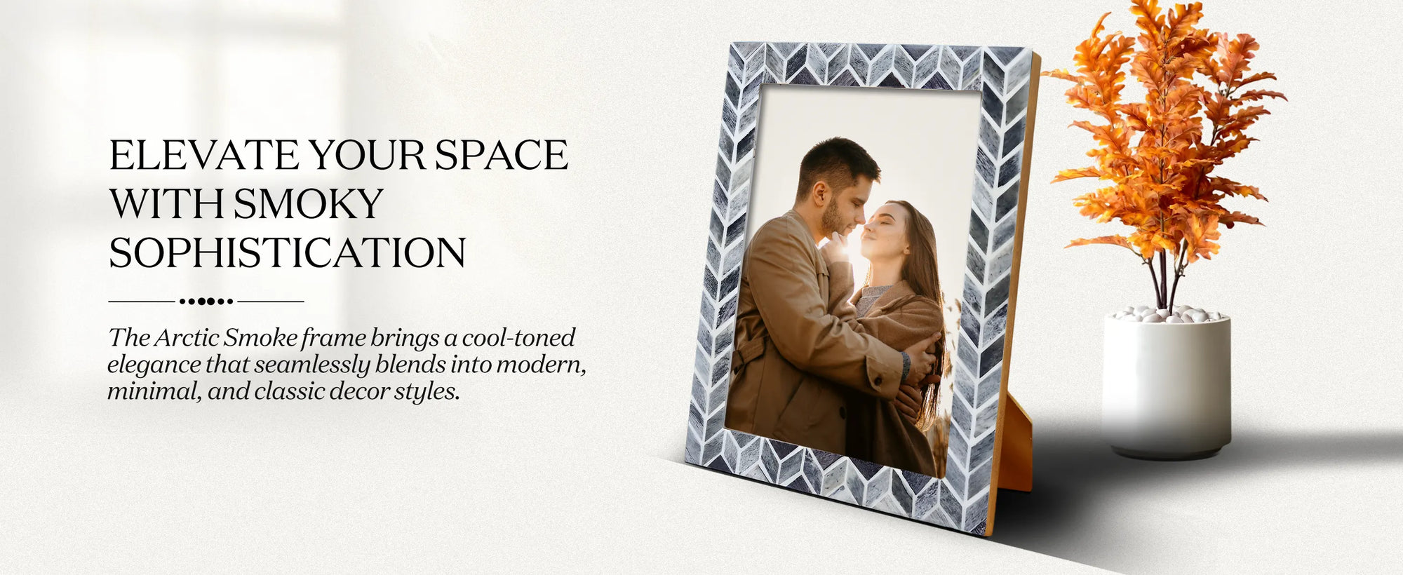 Picture Frames Artic Smoke Pattern Bone & Resin Inlay Collection in 3 Sizes