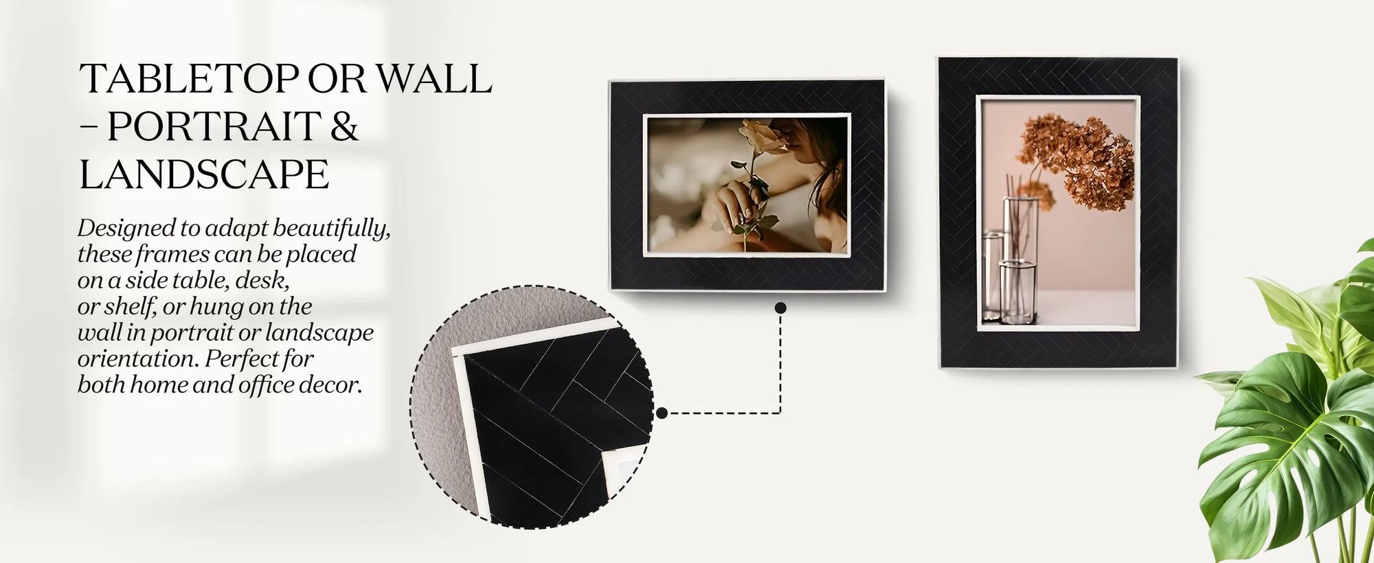 Black & White Resin Inlay Chevron Picture Frame - 4x6 & 5x7