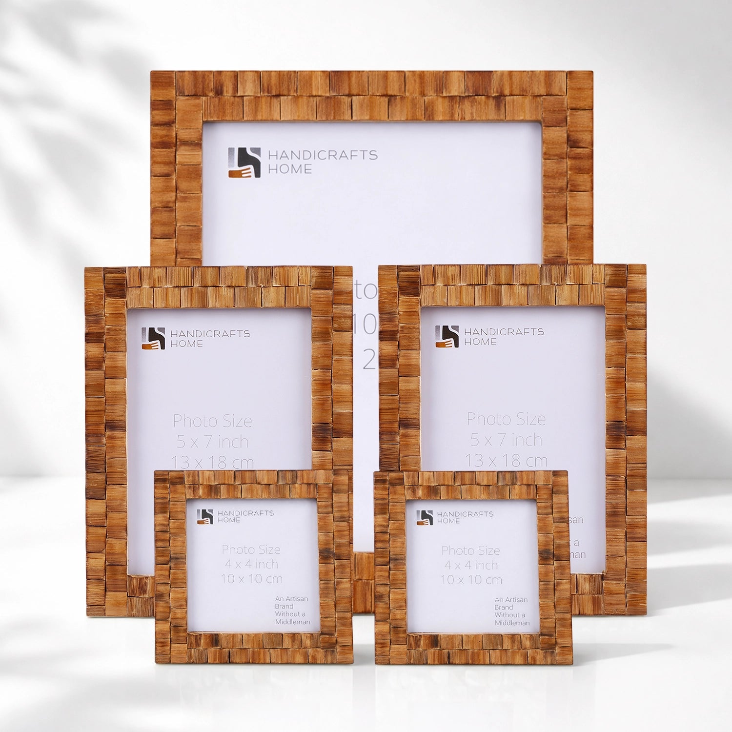 Timber Inlay Photo Frame Natural Wood Inlay Picture Frame Set (5-Pieces)