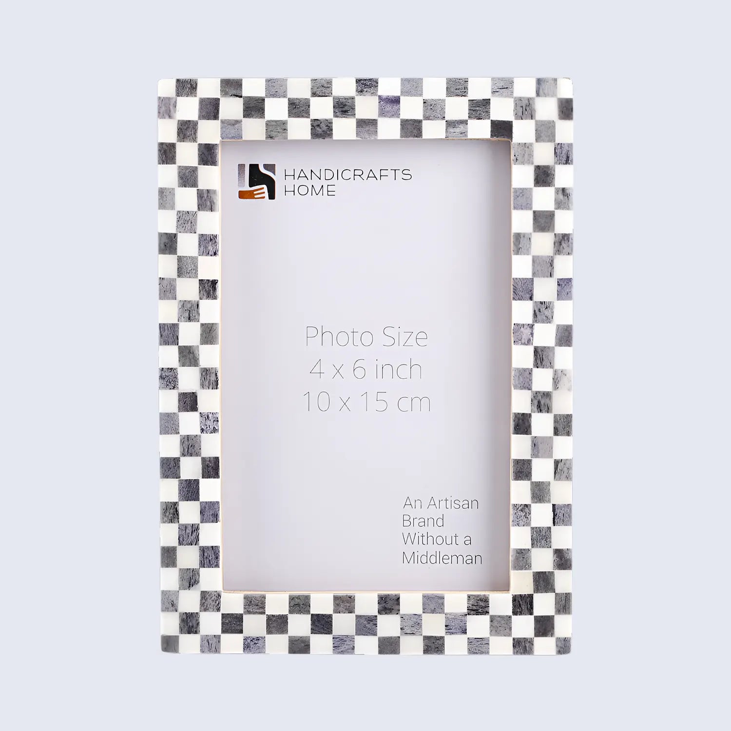 Picture Frames Checkered Pattern Bone Inlay Collection, 3 Sizes