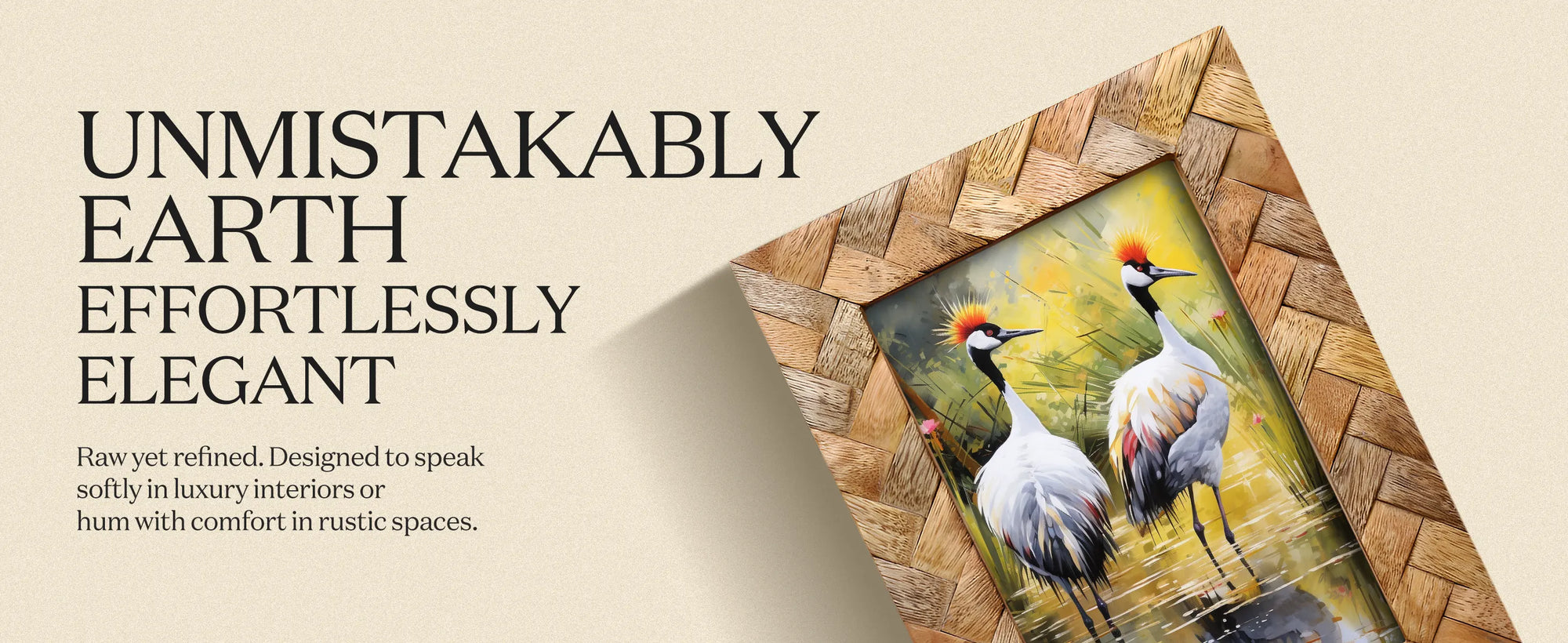 Wood Inlay Cinnamon Plaits Pattern Picture Photo Frame - 4x6