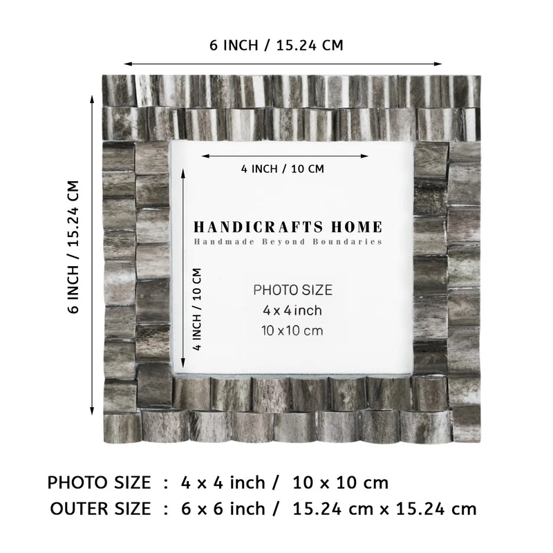 Size Chart for Baby Picture Frames Cornice Chain Pattern Bone & Resin Inlay Collection in Grey