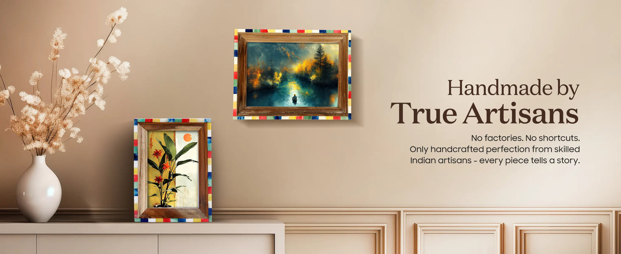 Picture Frame Fairground Circus Collection wood , bone inlay  Multi-Color – 4x6 & 5x7