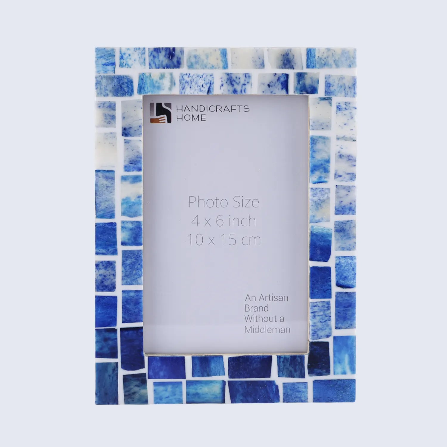 Picture Frame Indigo Mosaic Collection Bone Inlay - Blue, 4x6 & 5x7