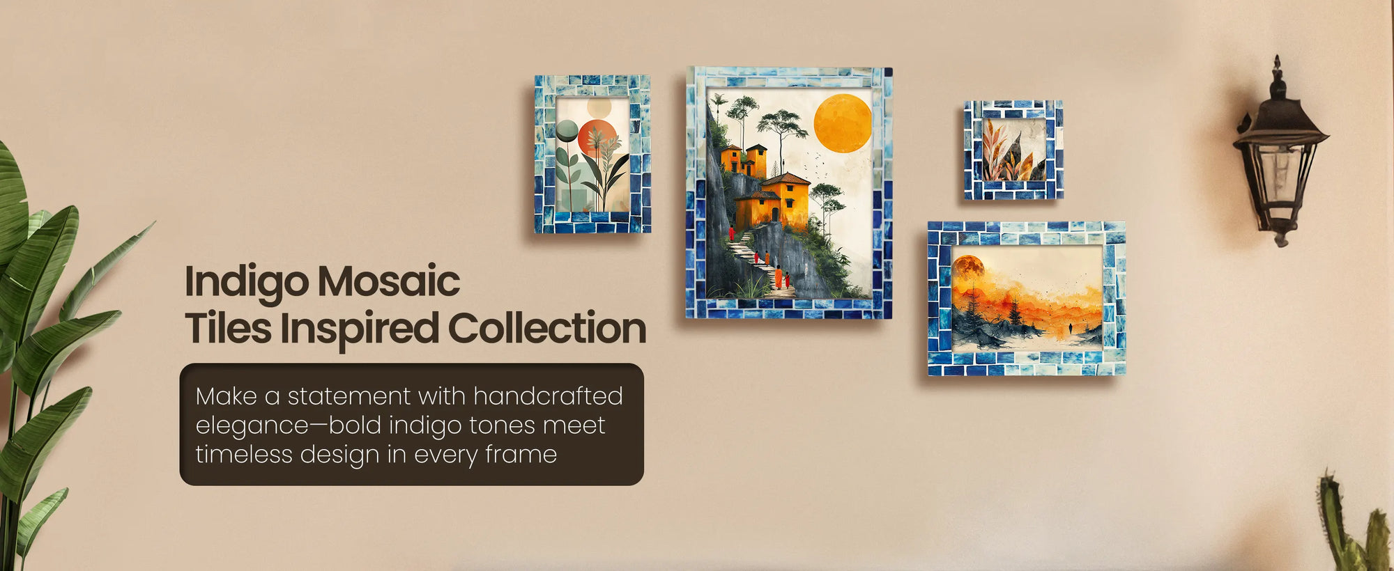 Picture Frames Indigo Pattern Bone Inlay Collection in 26 Sizes