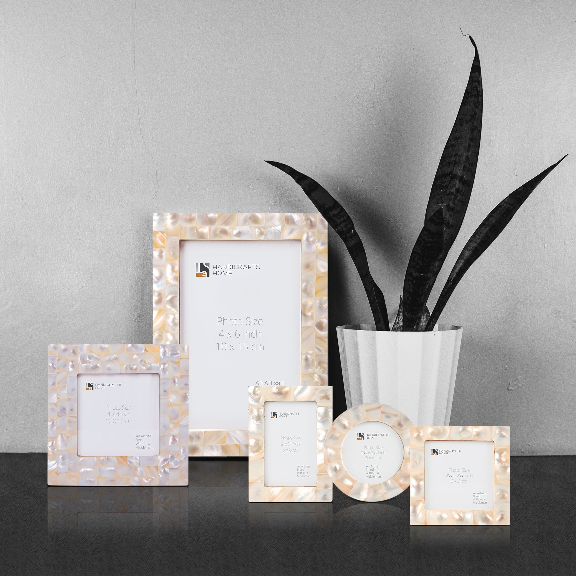 Mother of Pearl White Collection Picture Frames Combo Pack of 5