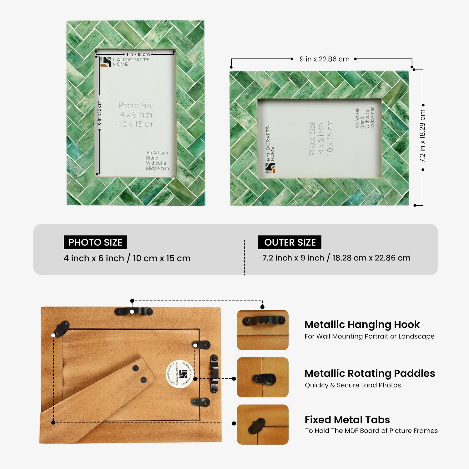 Picture Frames Nature Inspired Bone Inlay Collection in 4x6