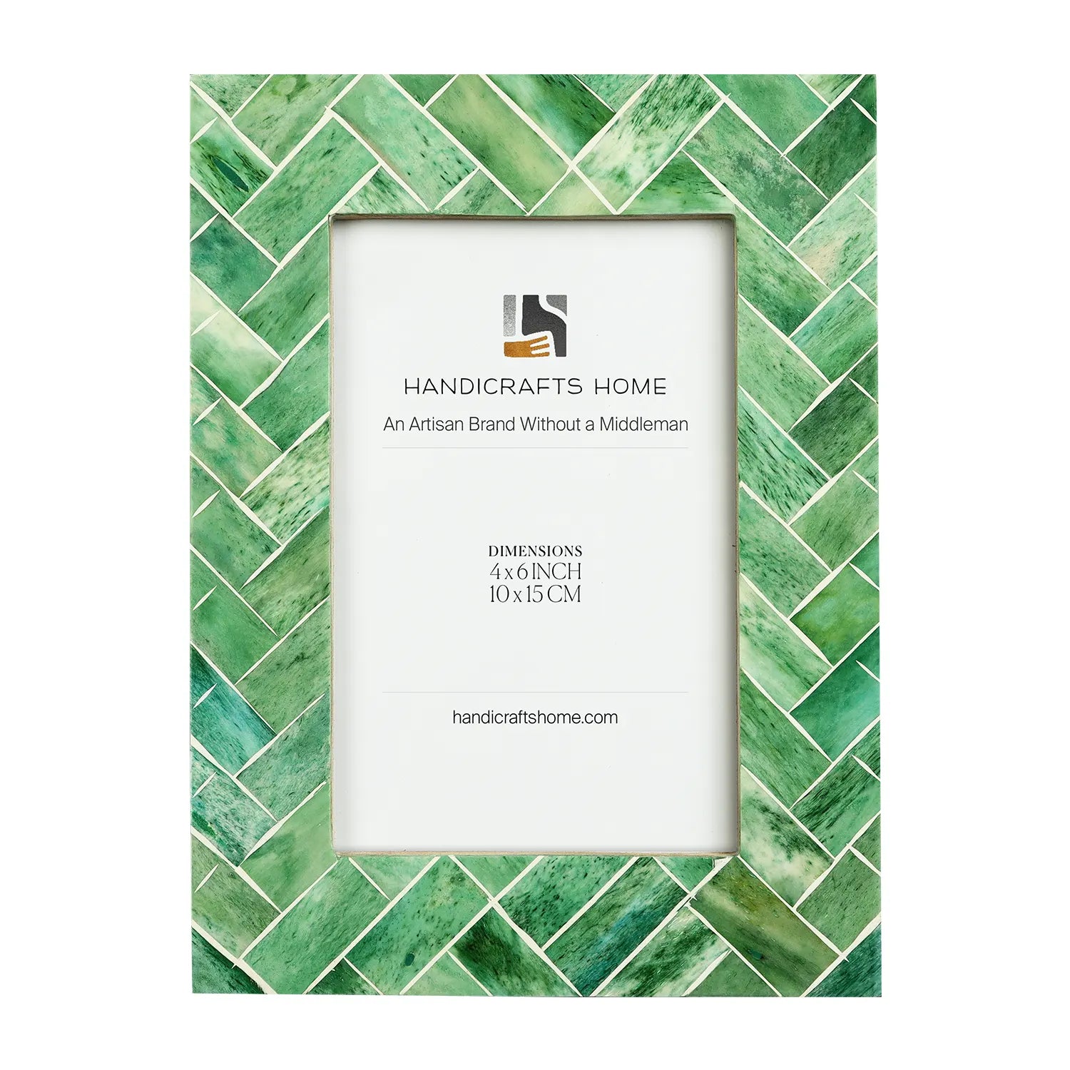 Green Bone Inlay Picture Frame | Leaf Collection | 4x6