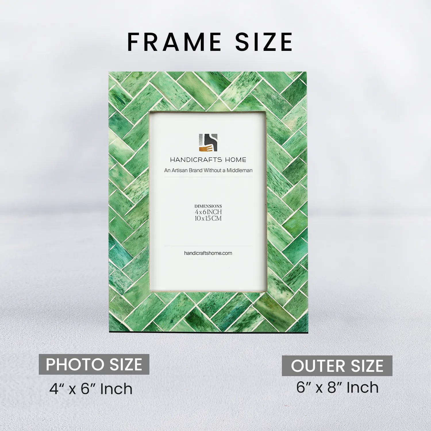 Green Bone Inlay Picture Frame | Leaf Collection | 4x6