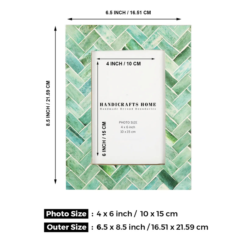 Size Chart for Picture Frames Nature Inspired Bone Inlay Collection in 4x6