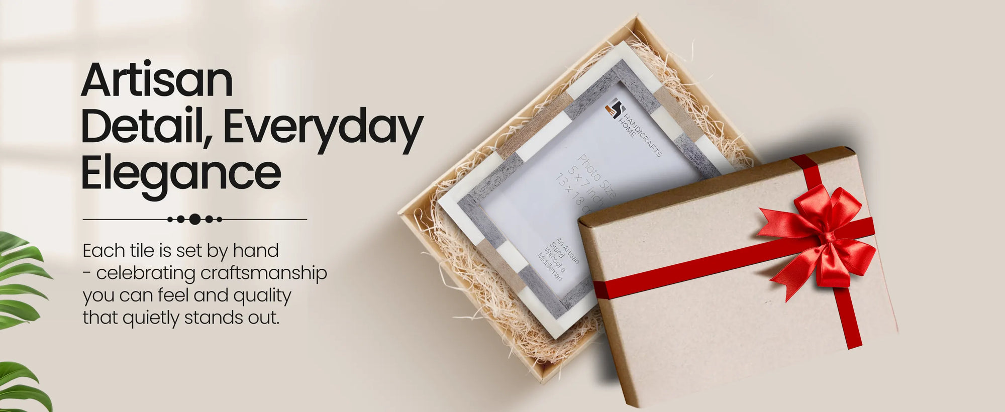 Wood & Bone Inlay Woodstrip Tile Picture Photo Frame in 4x6, 5x7