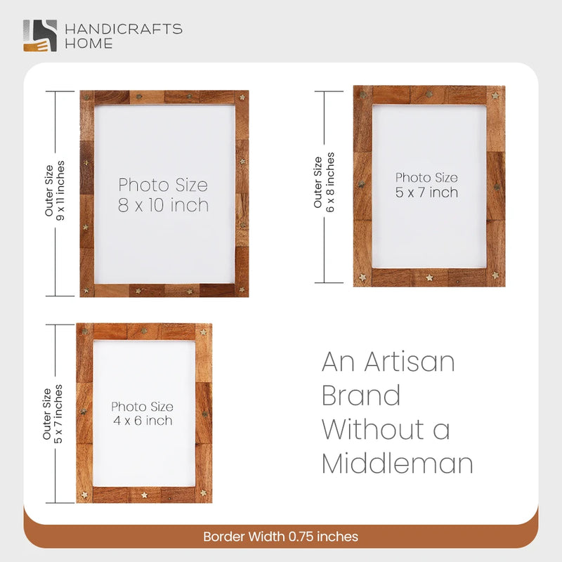 Size Chart for Handmade Starwood Wooden Collection Picture Frame – 4x6, 5x7 and 8x10