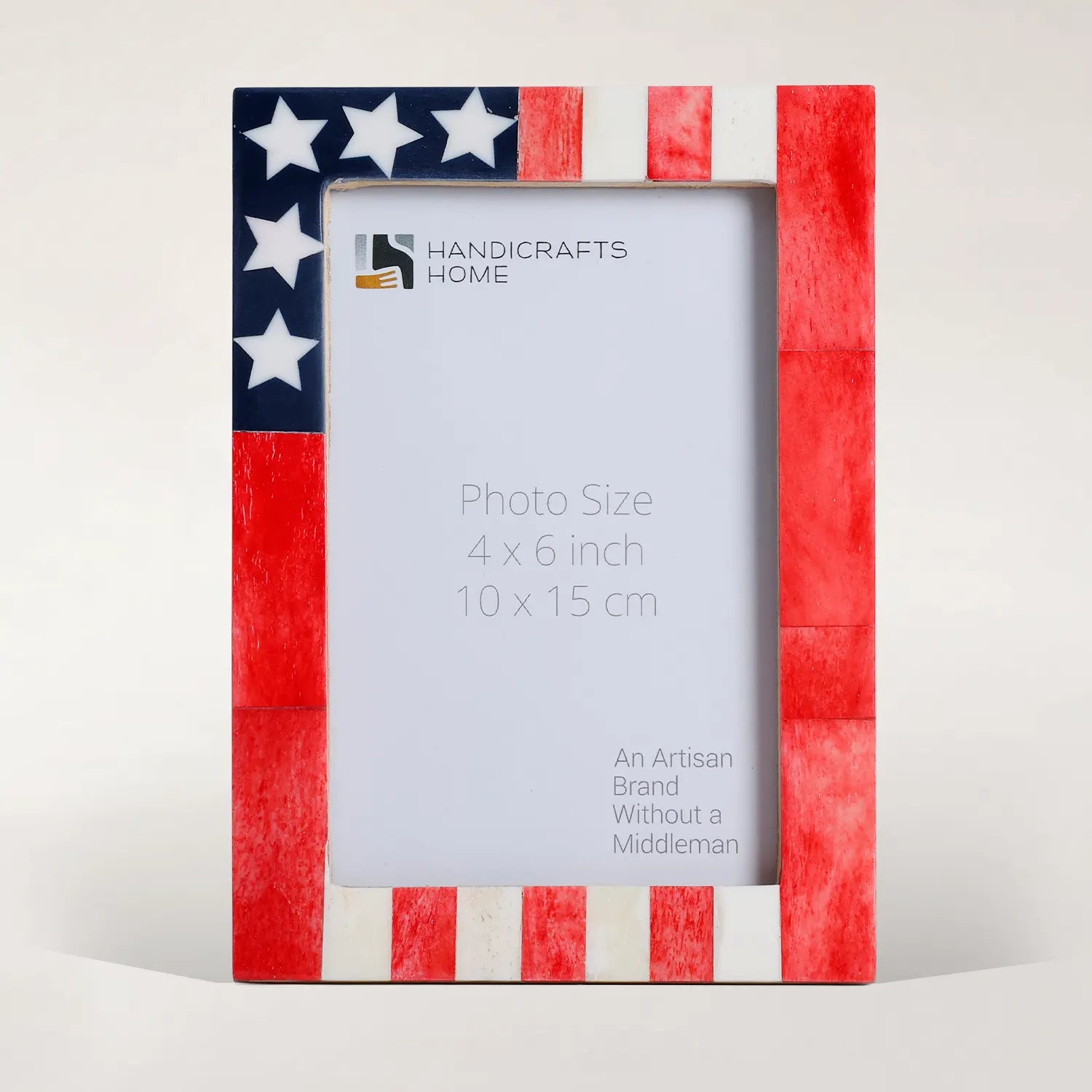 Picture Frame American Flag Pattern Collection Bone & Resin Inlay - 4x6, 5x7 & 8x10