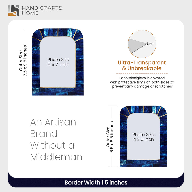 Size Chart for Picture Frames Palace Well Pattern Bone Inlay Collection in 2 Sizes