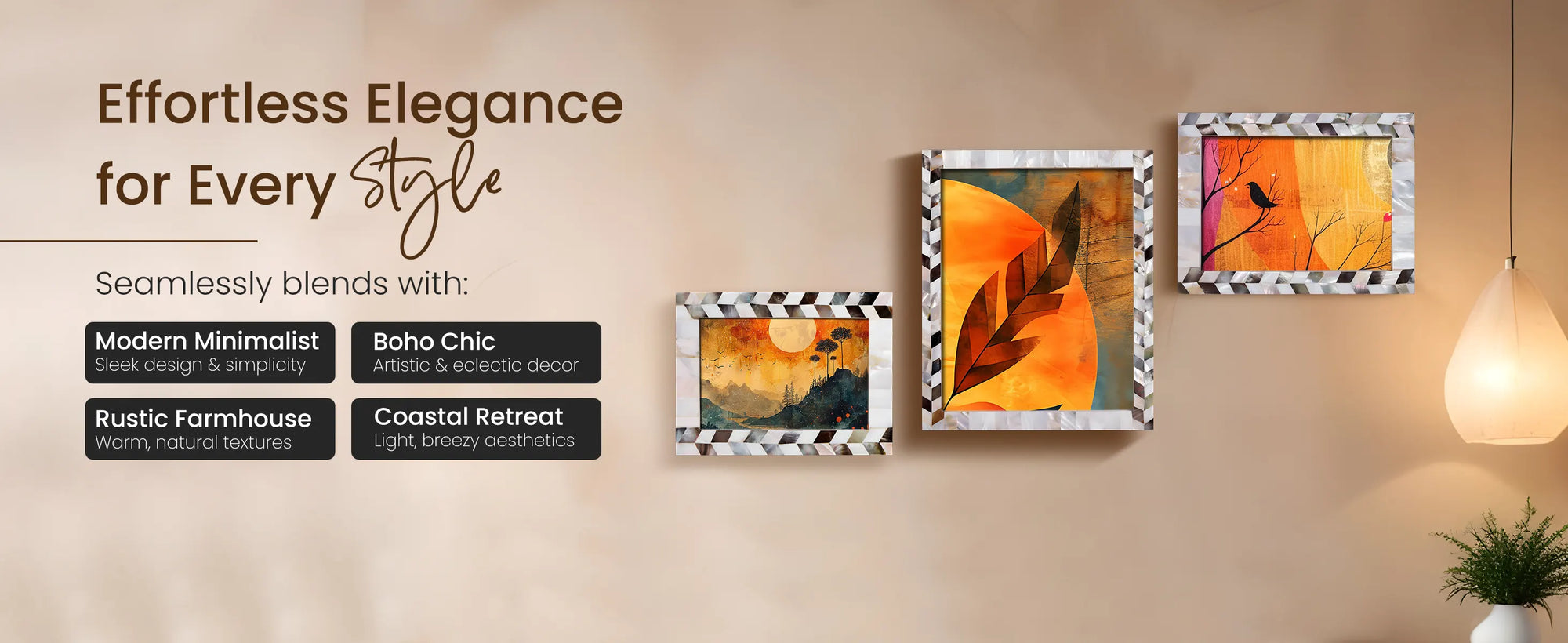 Picture Frames Pearlescent Barley Pattern Mother of Pearl Collection in 3 Sizes