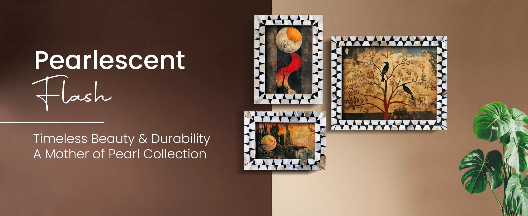 Picture Frames Pearlescent Flash Pattern Mother of Pearl & Resin Collection in 3 Sizes