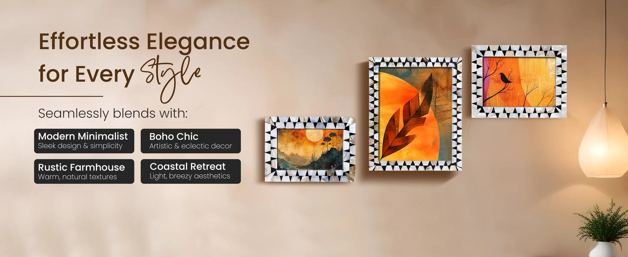 Picture Frames Pearlescent Flash Pattern Mother of Pearl & Resin Collection in 3 Sizes