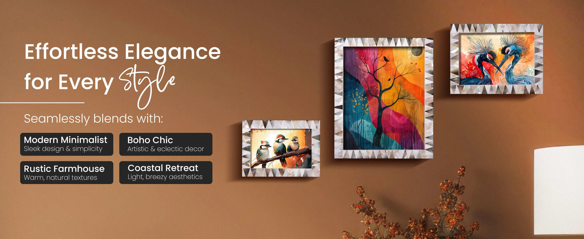 Picture Frames Pearlescent Ivory Pattern Mother of Pearl Collection in 3 Sizes