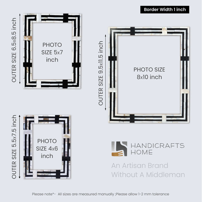 Size Chart for Picture Frames Driftwood Skye Pattern Wooden Collection in 3 Sizes