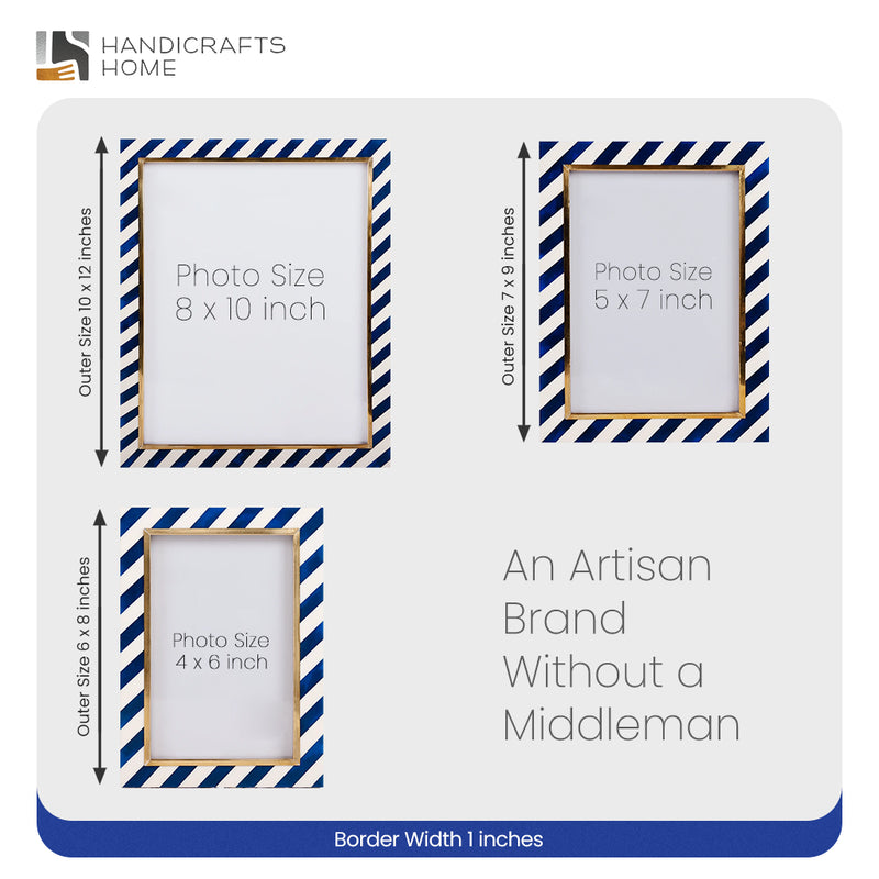 Size Chart for Picture Frames Halo Gondola Pattern Resin Inlay Collection in 3 Sizes