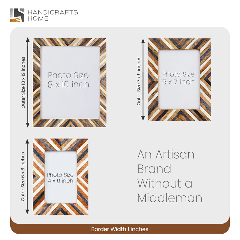 Size Chart for Picture Frames Hypno Daze Collection Wooden & Resin Inlay Frame in 4 Sizes