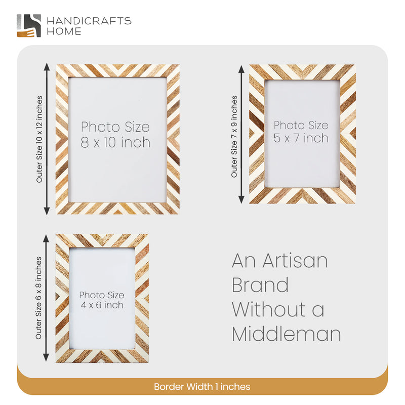 Size Chart for Picture Frames Hypno Calm Collection Wooden & Resin Inlay Frame in 3 Sizes