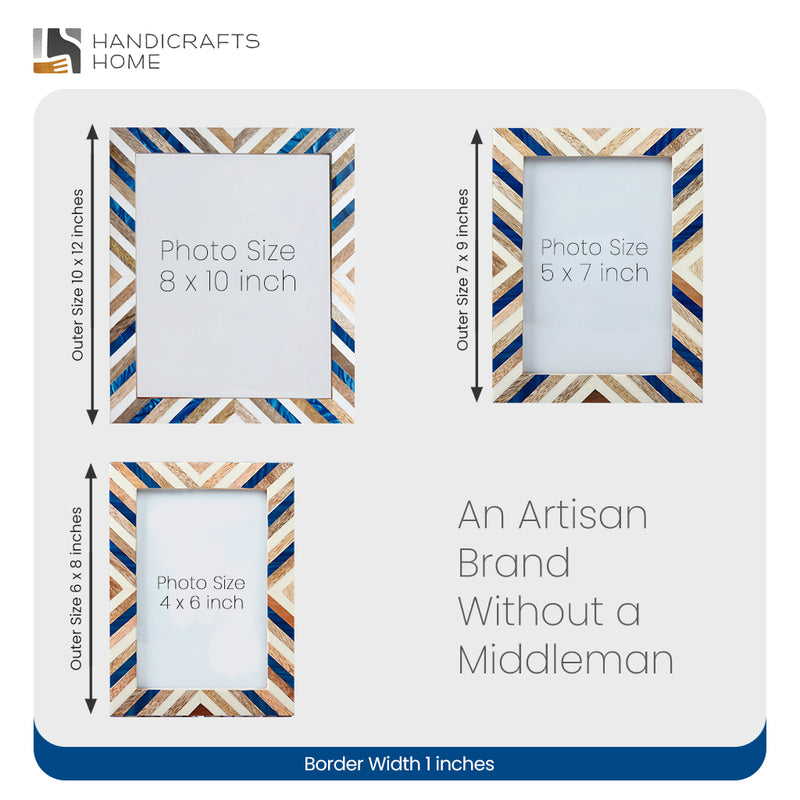 Size Chart for Picture Frames Hypno Dream Collection Wooden & Resin Inlay Frame in 3 Sizes