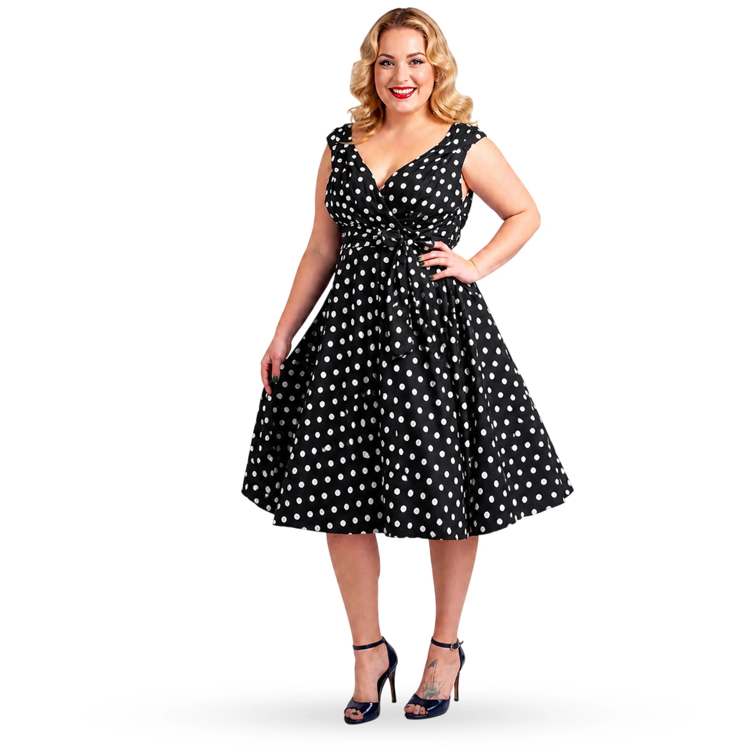 Miss Lavish London Floral Retro Fit & Flare Midi Dress