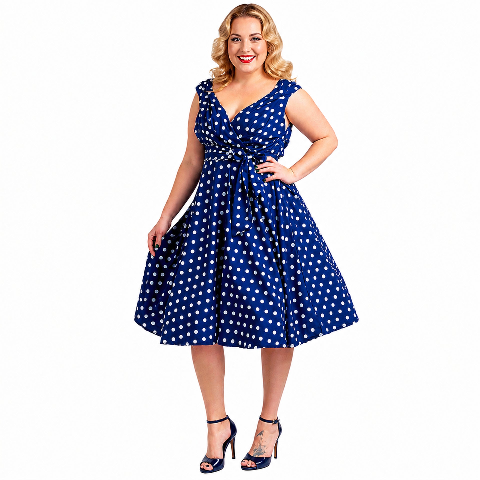 Miss Lavish London Floral Retro Fit & Flare Midi Dress