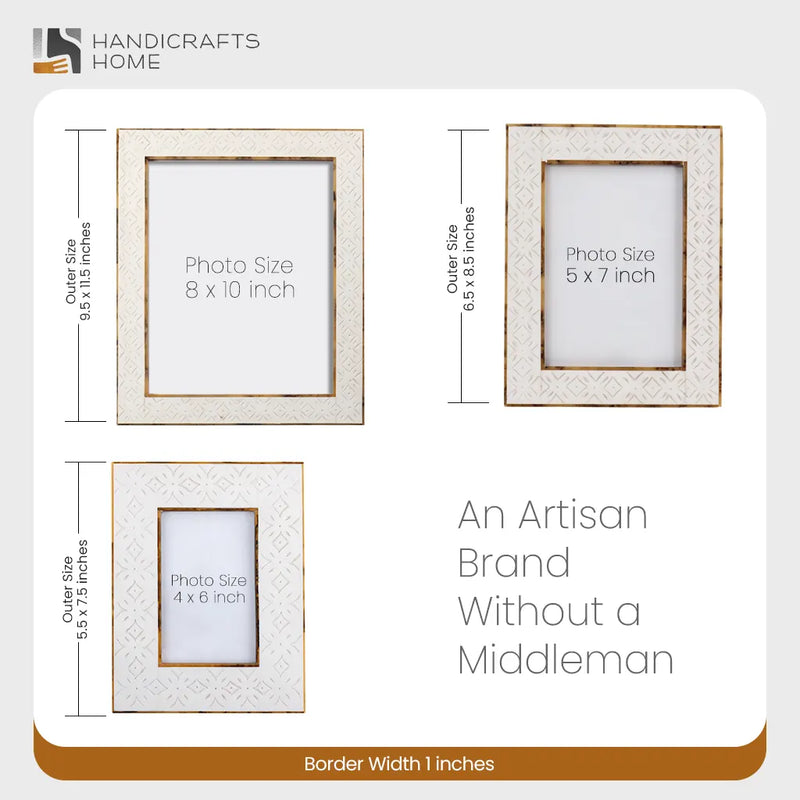 Size Chart for Picture Frames Rhythm Cycles Pattern Resin Inlay Collection in 3 Sizes