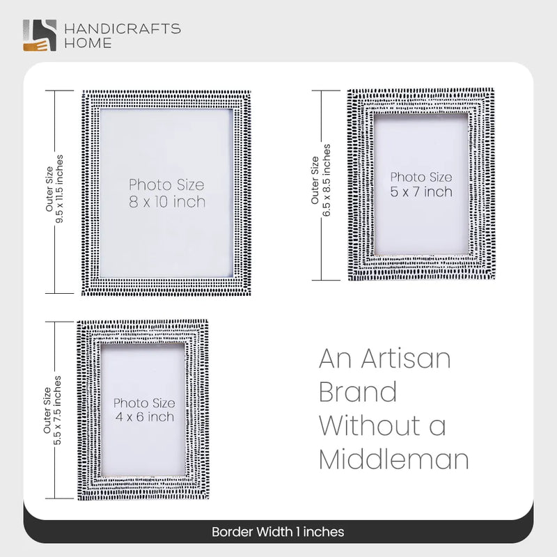 Size Chart for Picture Frames Rhythm Particles Pattern Resin Inlay Collection in 3 Sizes