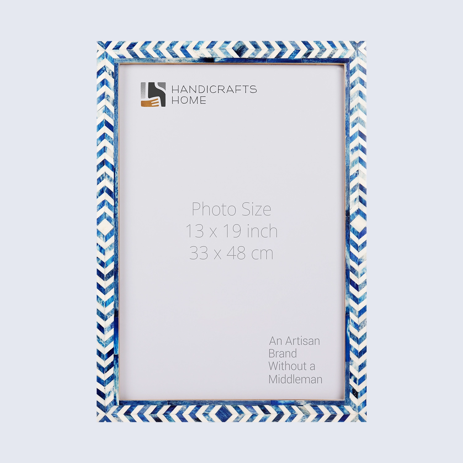 Picture Frames Taj Pattern Bone Inlay Collection in 27 Sizes, Blue