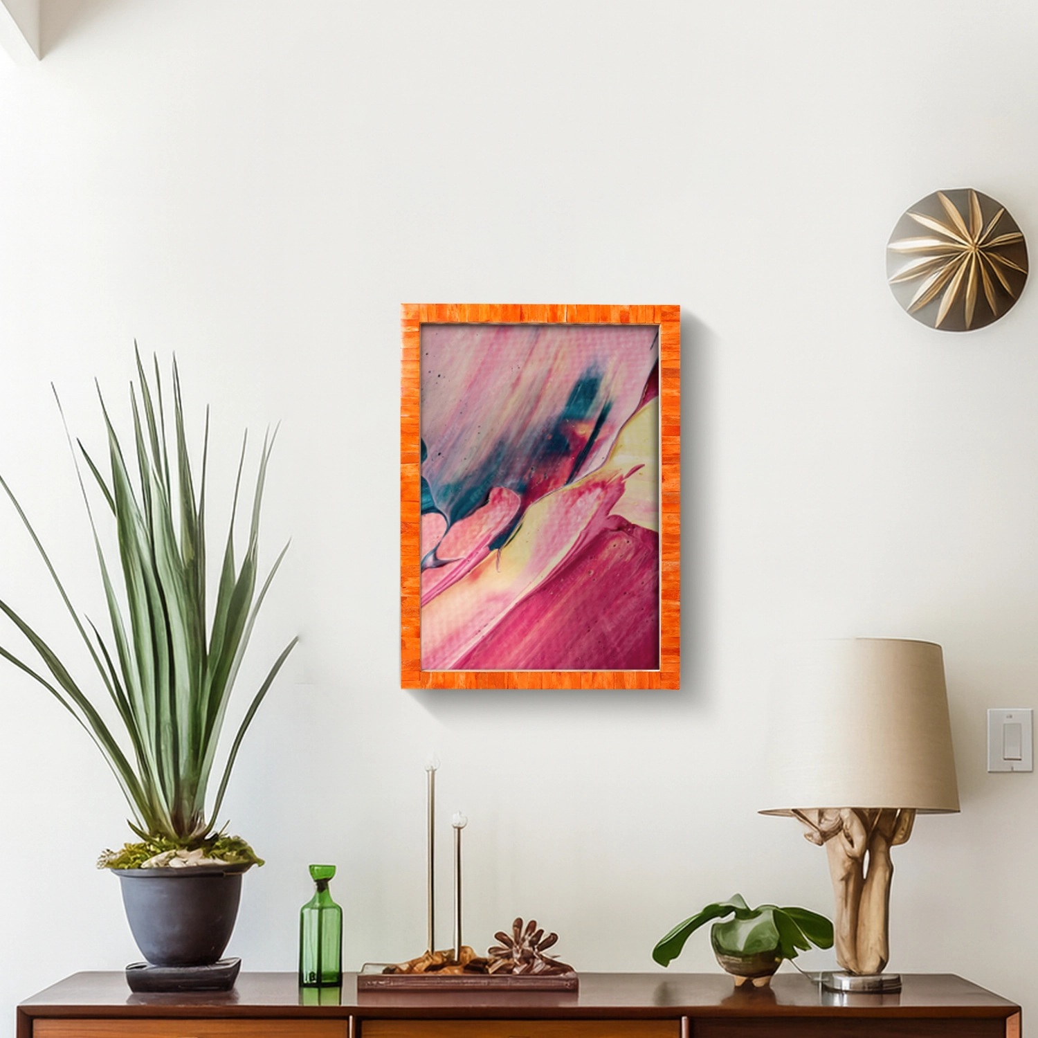 Picture Frames Classic Pattern Bone Inlay Collection in 27 Sizes, Orange