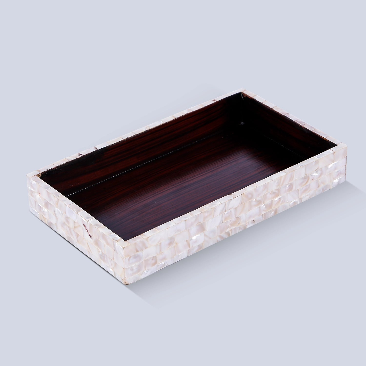 Vanity Tray Mother of Pearl Decorative Organizer – 10x6x1.5 Inch – 4 Colors