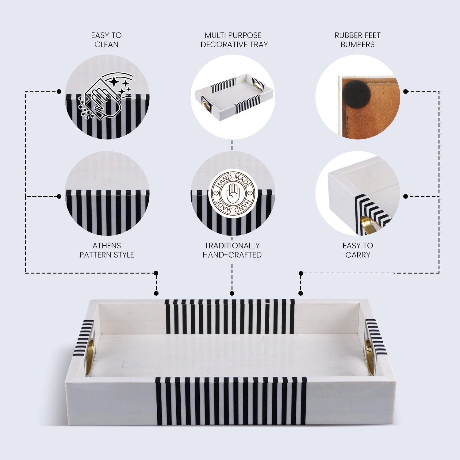 Decorative Tray Optique Reflect Pattern Resin Inlay Collection in 11x17