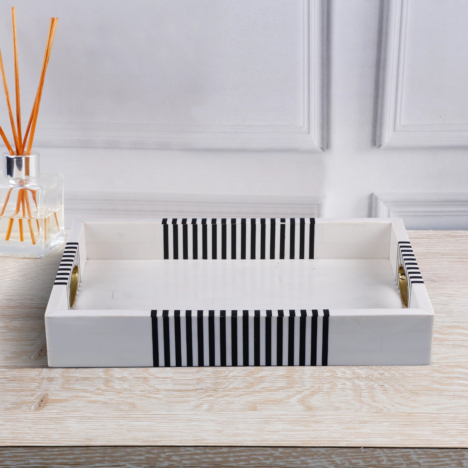 Decorative Tray Reflect Inspired Resin Inlay Vanity & Dresser Organizer – 11x17 Inch