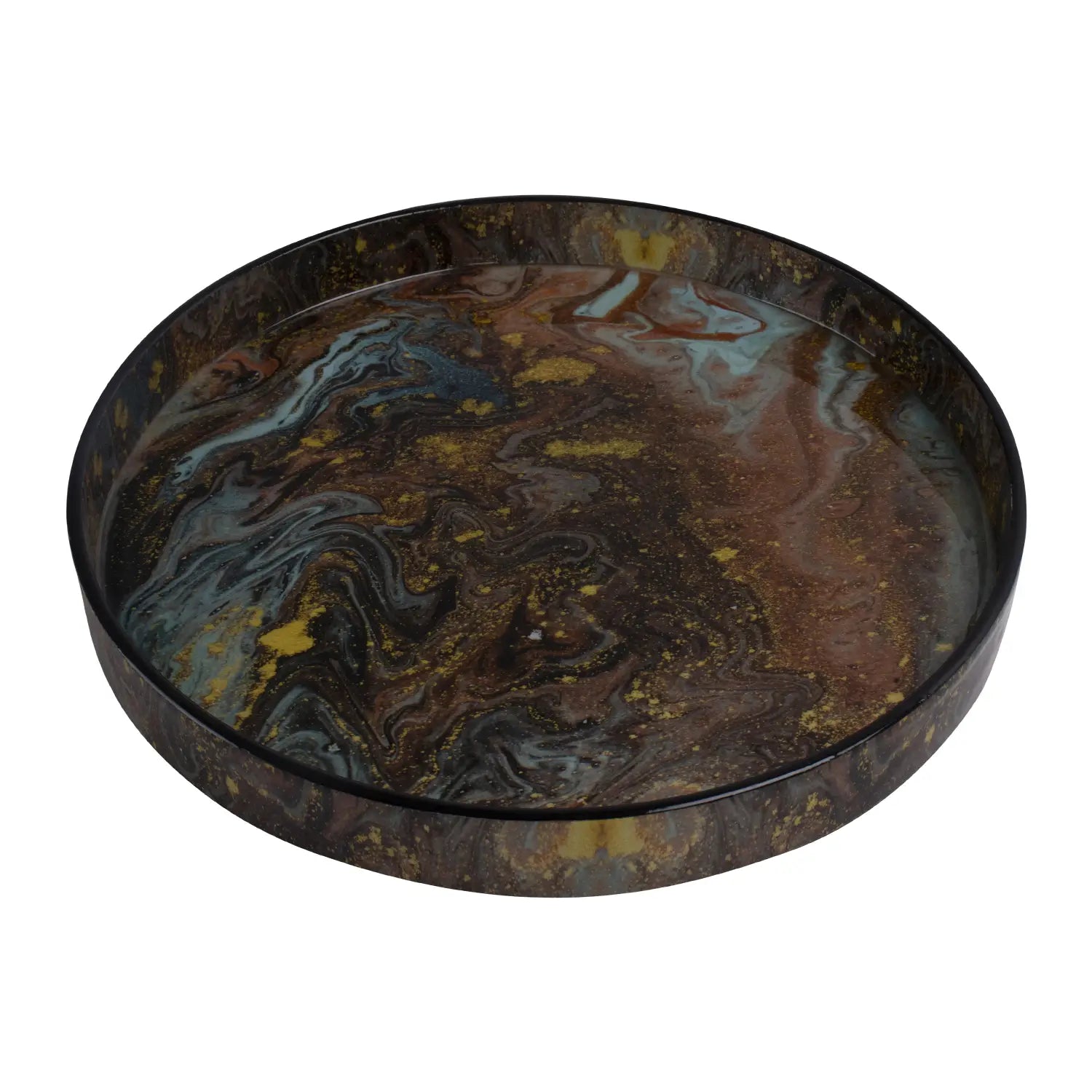 Decorative Tray Constellation Spectrum Pattern Resin Inlay Collection in 12x12