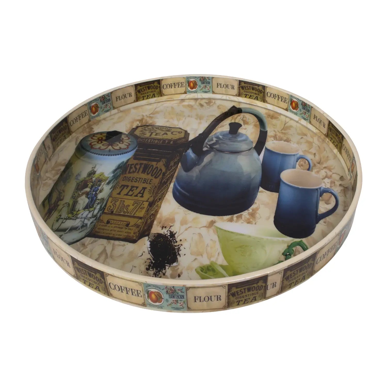 Decorative Tray Voyage Assam Pattern Resin Inlay Collection in 12x12