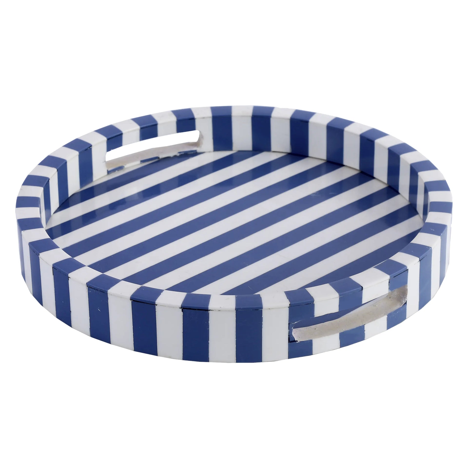 Decorative Tray Riviera Ronde Collection Resin Inlay Vanity Organizer – 12" x 12"